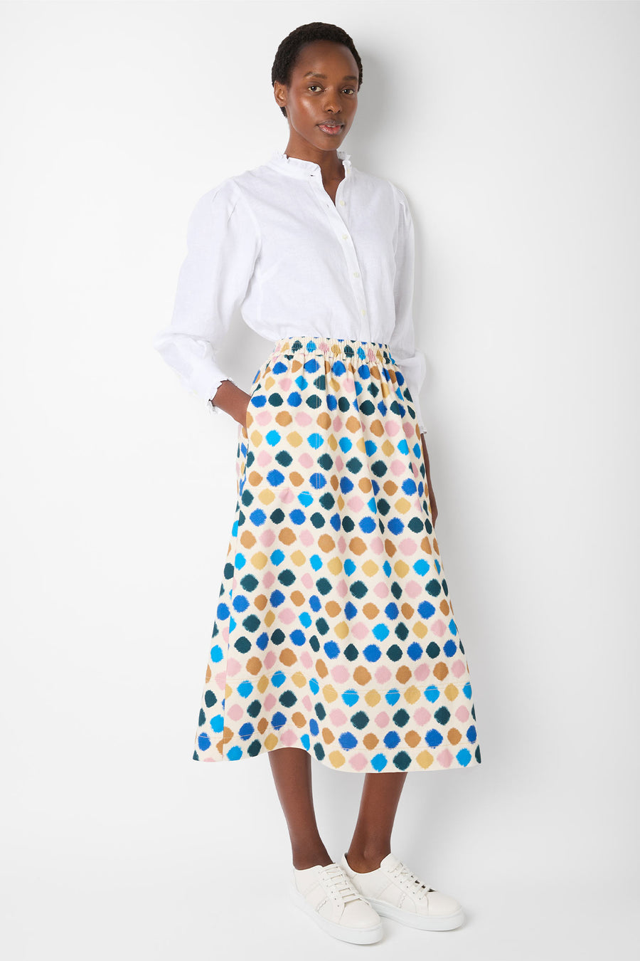 Felice Spot Skirt - Ecru/Multi