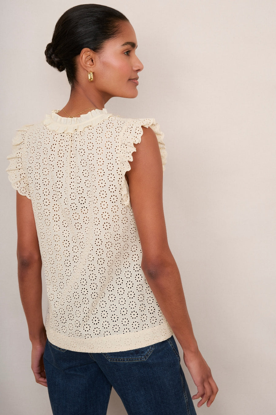 Felicity Top - Cream Broderie