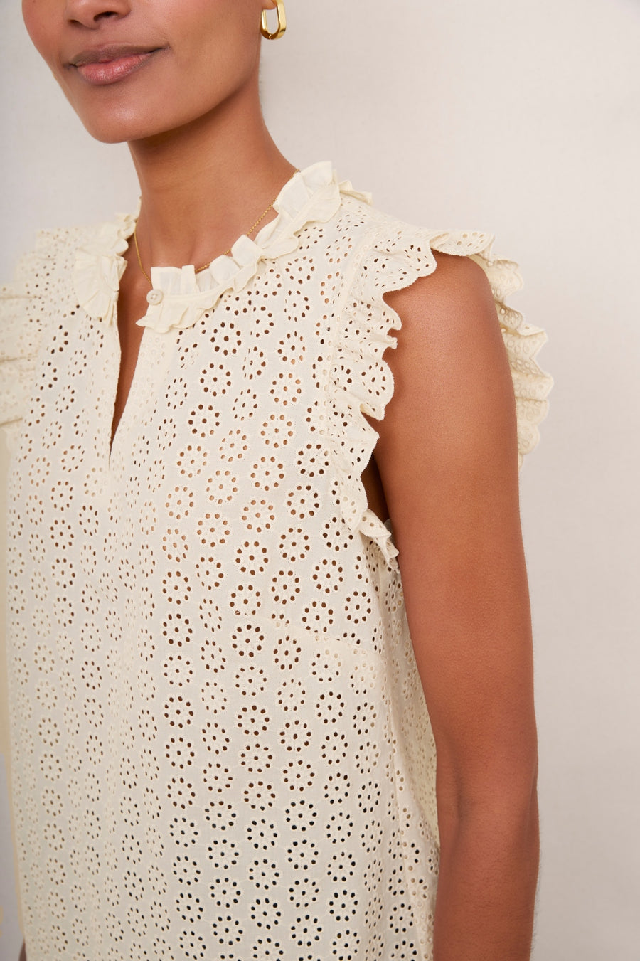 Felicity Top - Cream Broderie