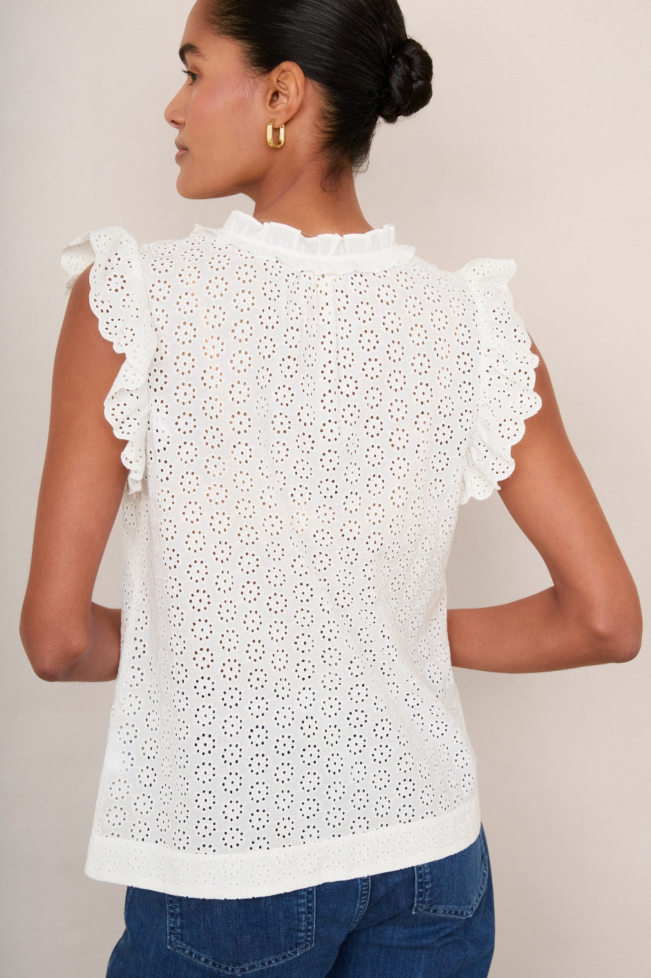 Felicity Top - White Broderie