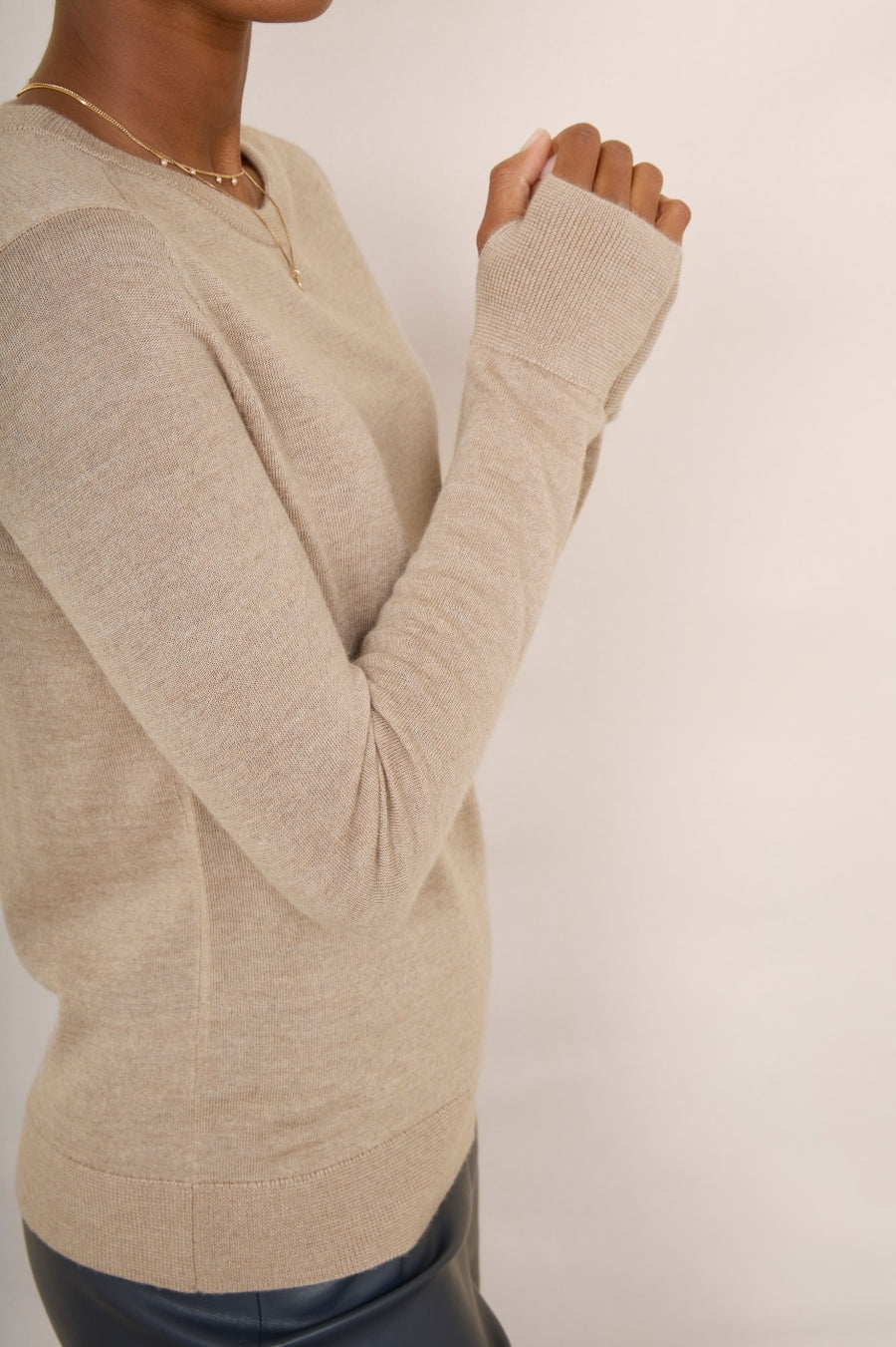 Fleur Merino Jumper - Taupe