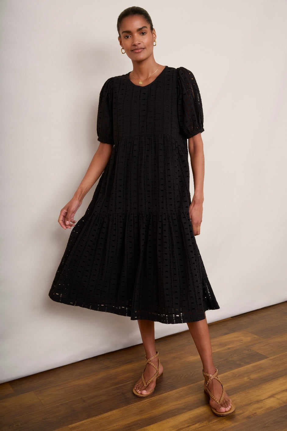 Fleurice Broderie Dress Black