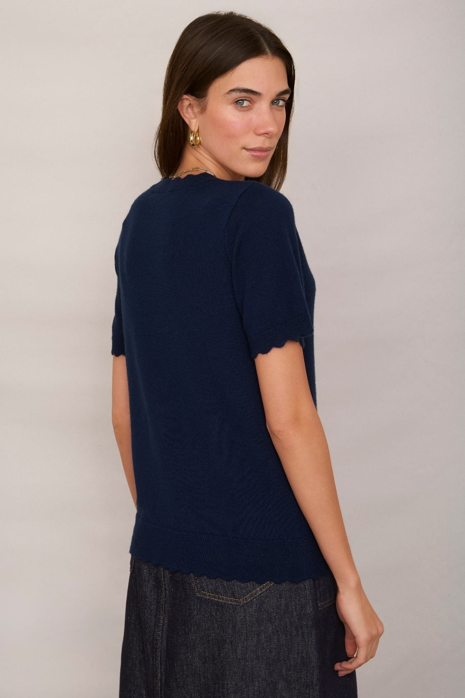 Fleurine Short Sleeve Cardigan - Midnight