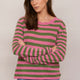 Fleurine Cashmere Jumper - Candy Pink/Peridot Stripe