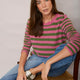 Fleurine Cashmere Jumper - Candy Pink/Peridot Stripe