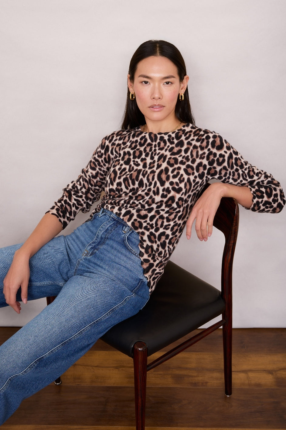 Fleurine Scallop Jumper - Leopard