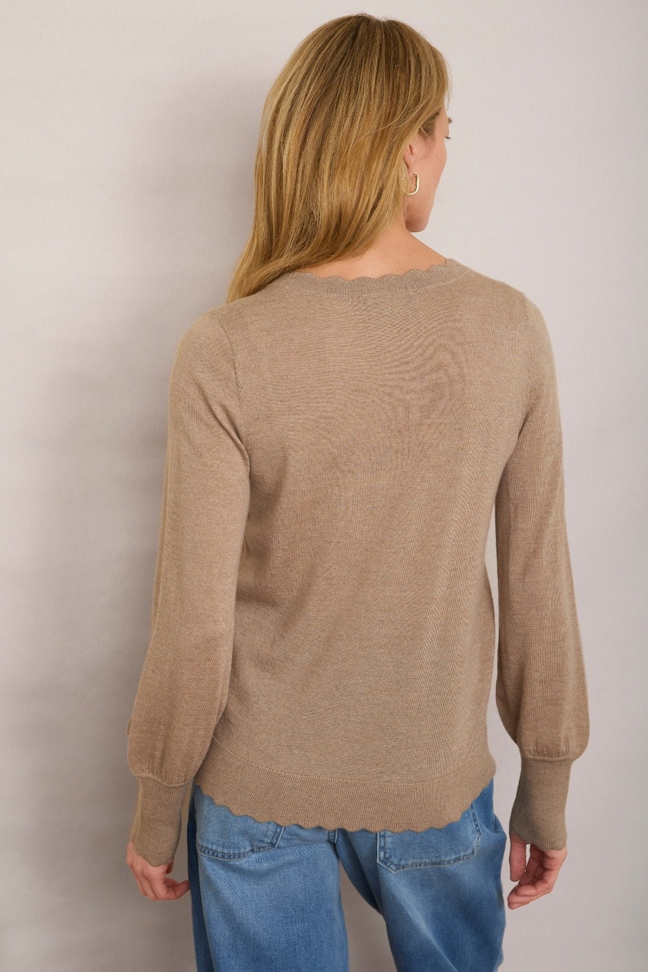 Fleurine Scallop Jumper - Oat Marl