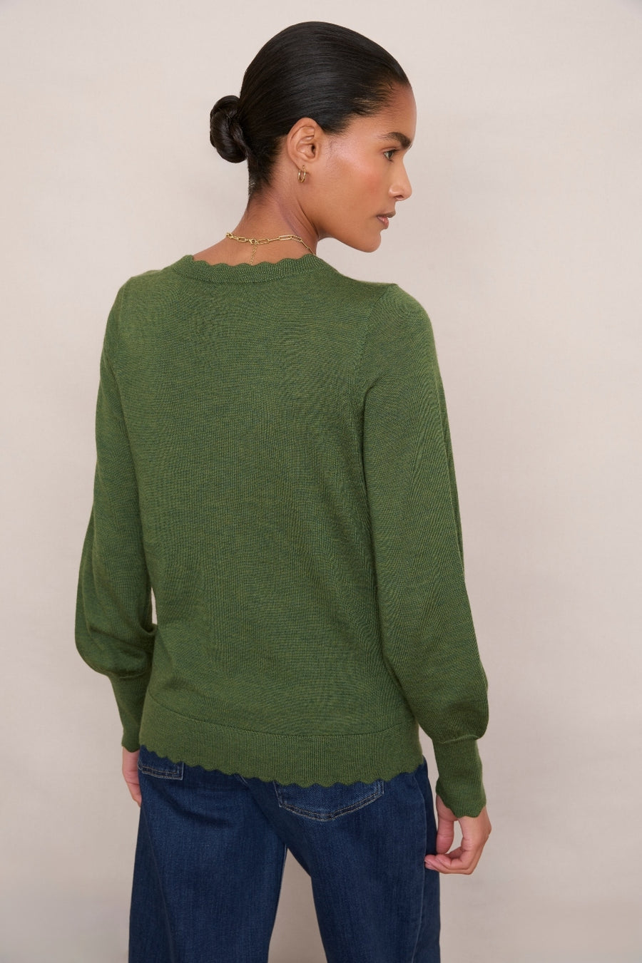 Fleurine Scallop Jumper - Peridot