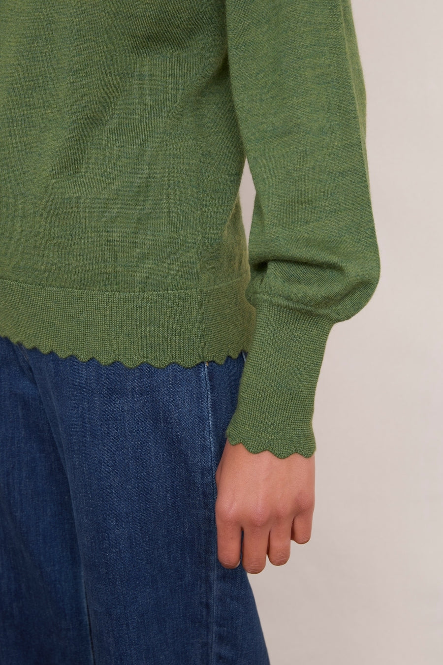 Fleurine Scallop Jumper - Peridot