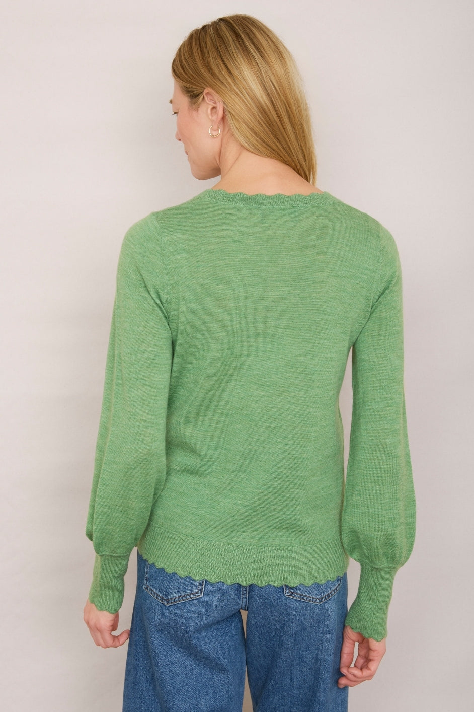 Fleurine Scallop Jumper - Spring Green