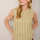 Fleurine Scallop Metallic Tank - Gold