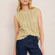 Fleurine Scallop Metallic Tank - Gold