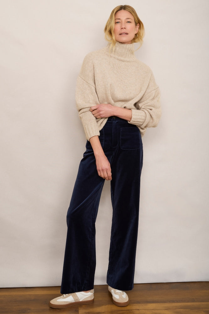 Florence Flare Velvet Trouser - Midnight