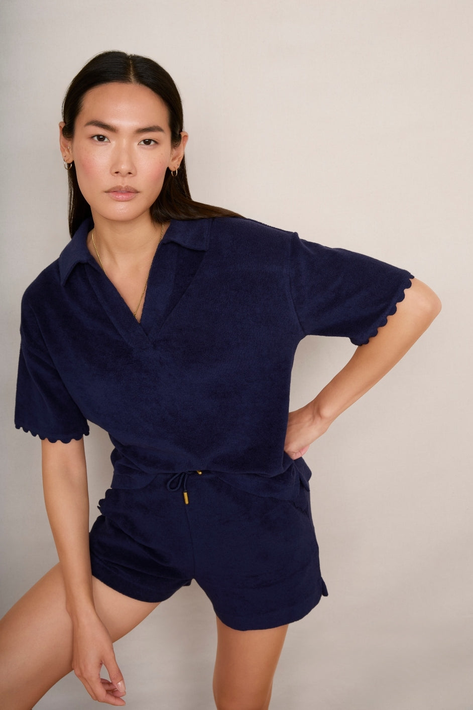 Florrie Towelling Top - Midnight