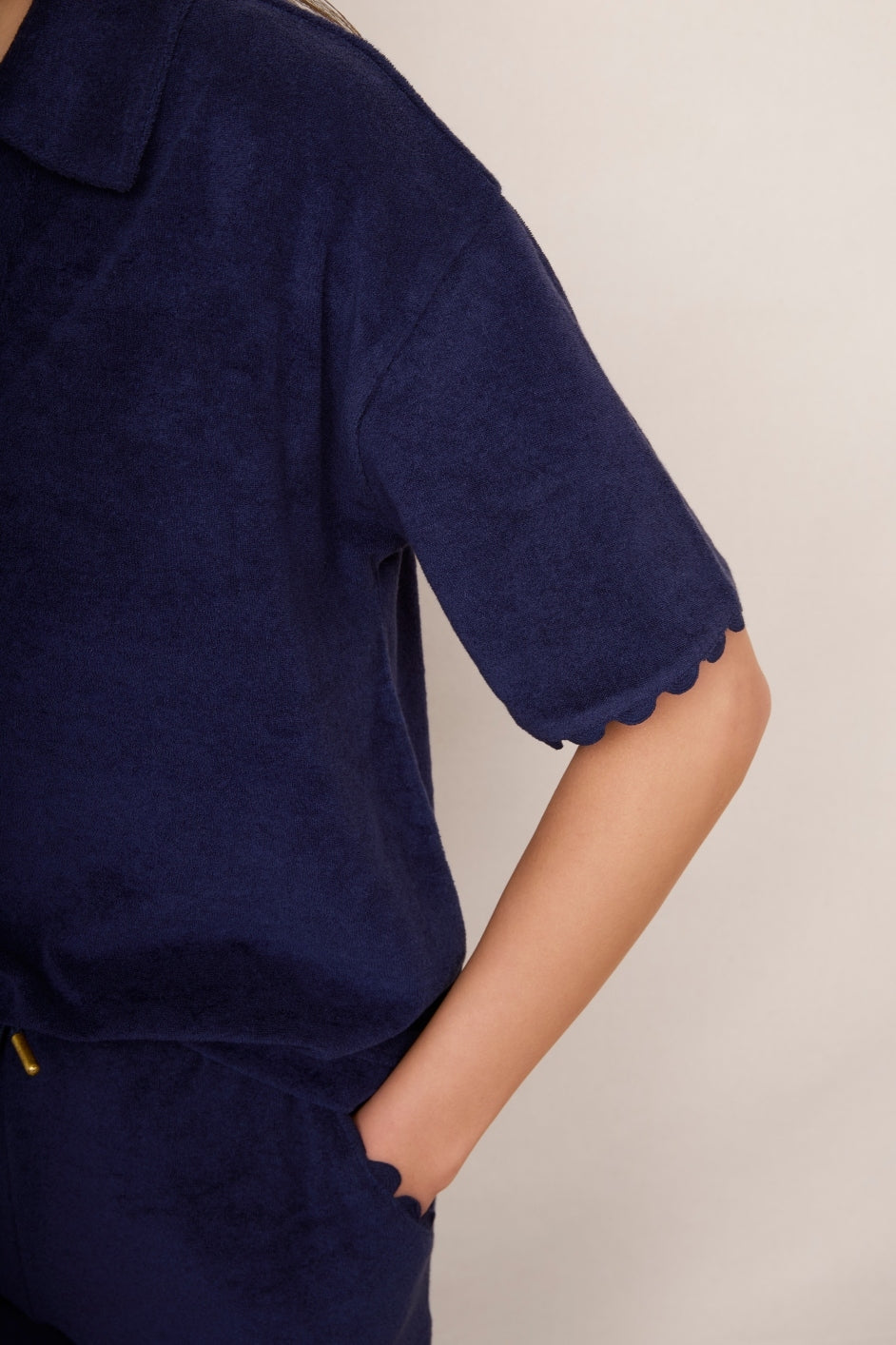 Florrie Towelling Top - Midnight