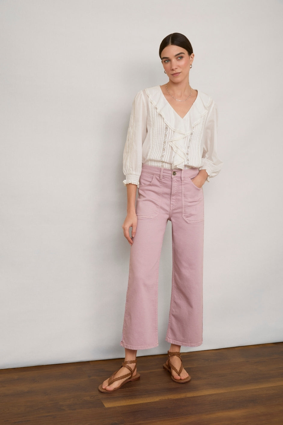 Flossie Carpenter Flare Cropped Jean - Mauve