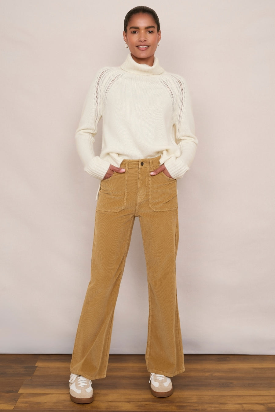 Flossie Carpenter Flare Cord Trouser - Latte