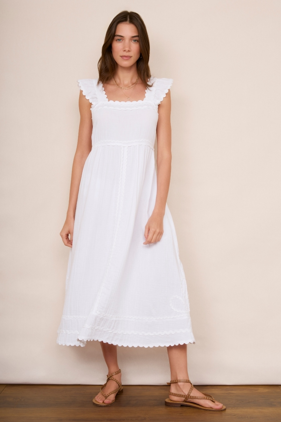 Sophia Smocked Sundress - White