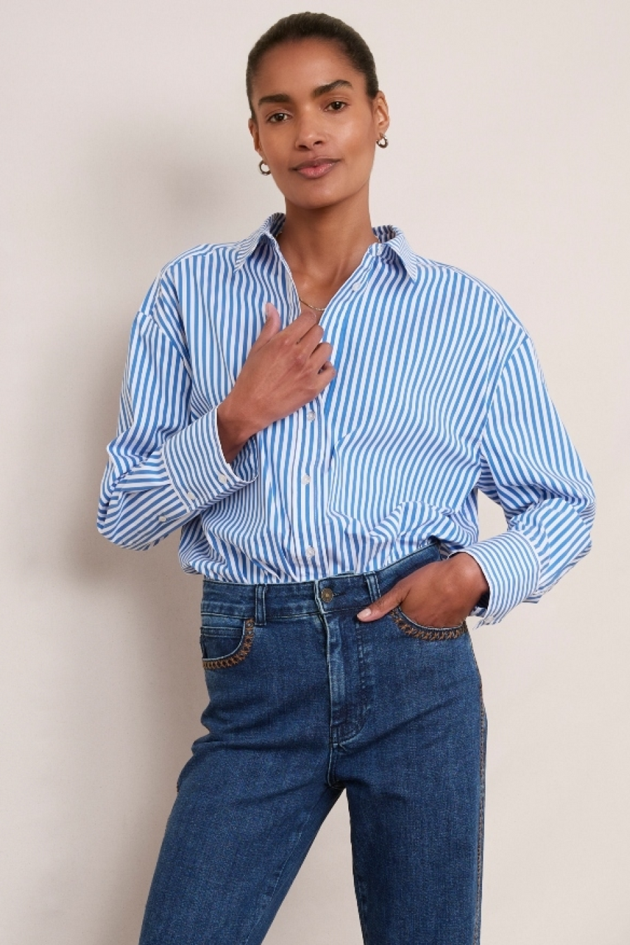 Thomasina Shirt - Blue Stripe