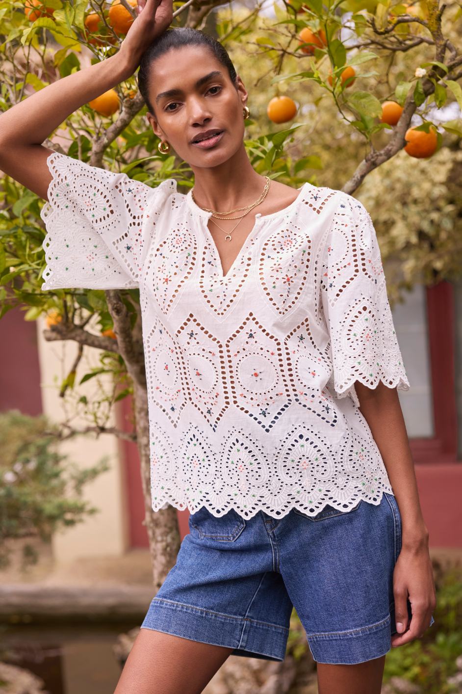 Sonya Beaded Blouse - Ivory