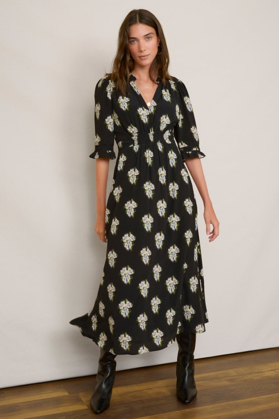 Vivien Dress - Black Floral