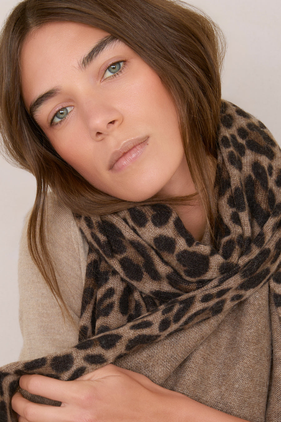 Reeva Scarf - Cocoa Leopard