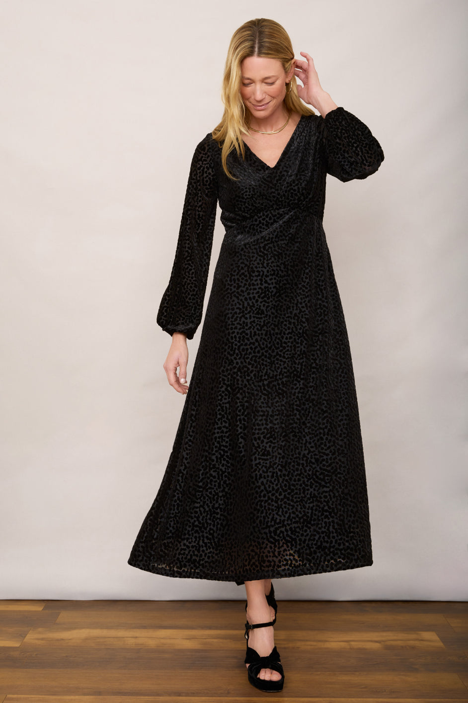 Claudia Devore Dress - Black