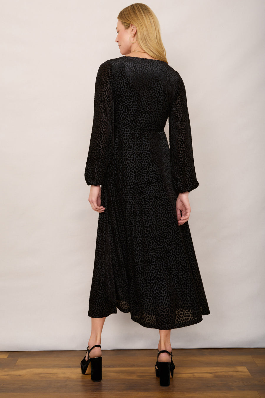 Claudia Devore Dress - Black