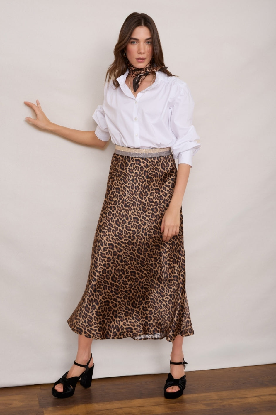 Ella Silk Skirt - Leopard