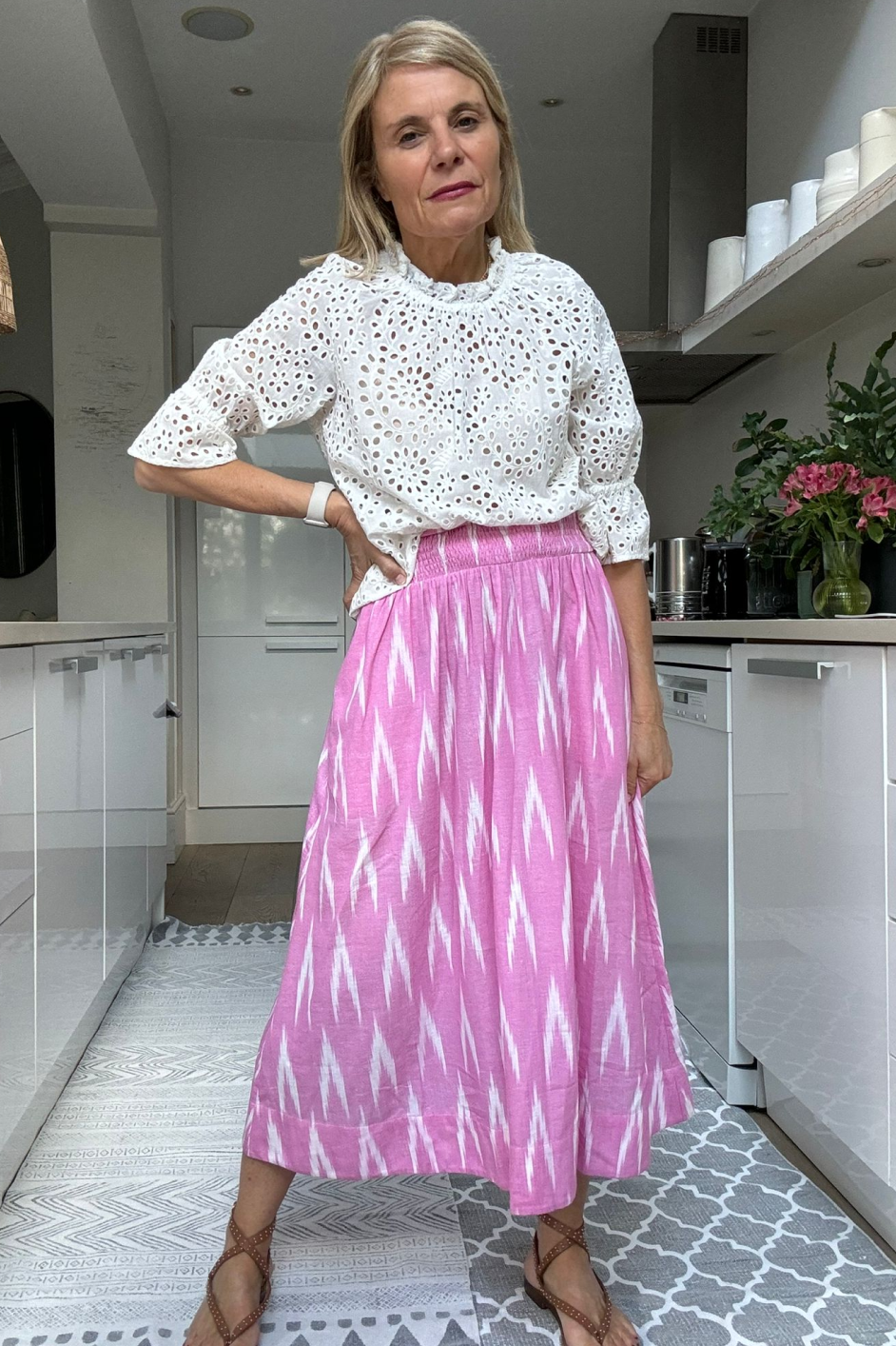 Ophelie Skirt - Pink Ikat