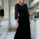 Eva Silk Velvet Dress - Black