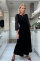 Eva Silk Velvet Dress - Black