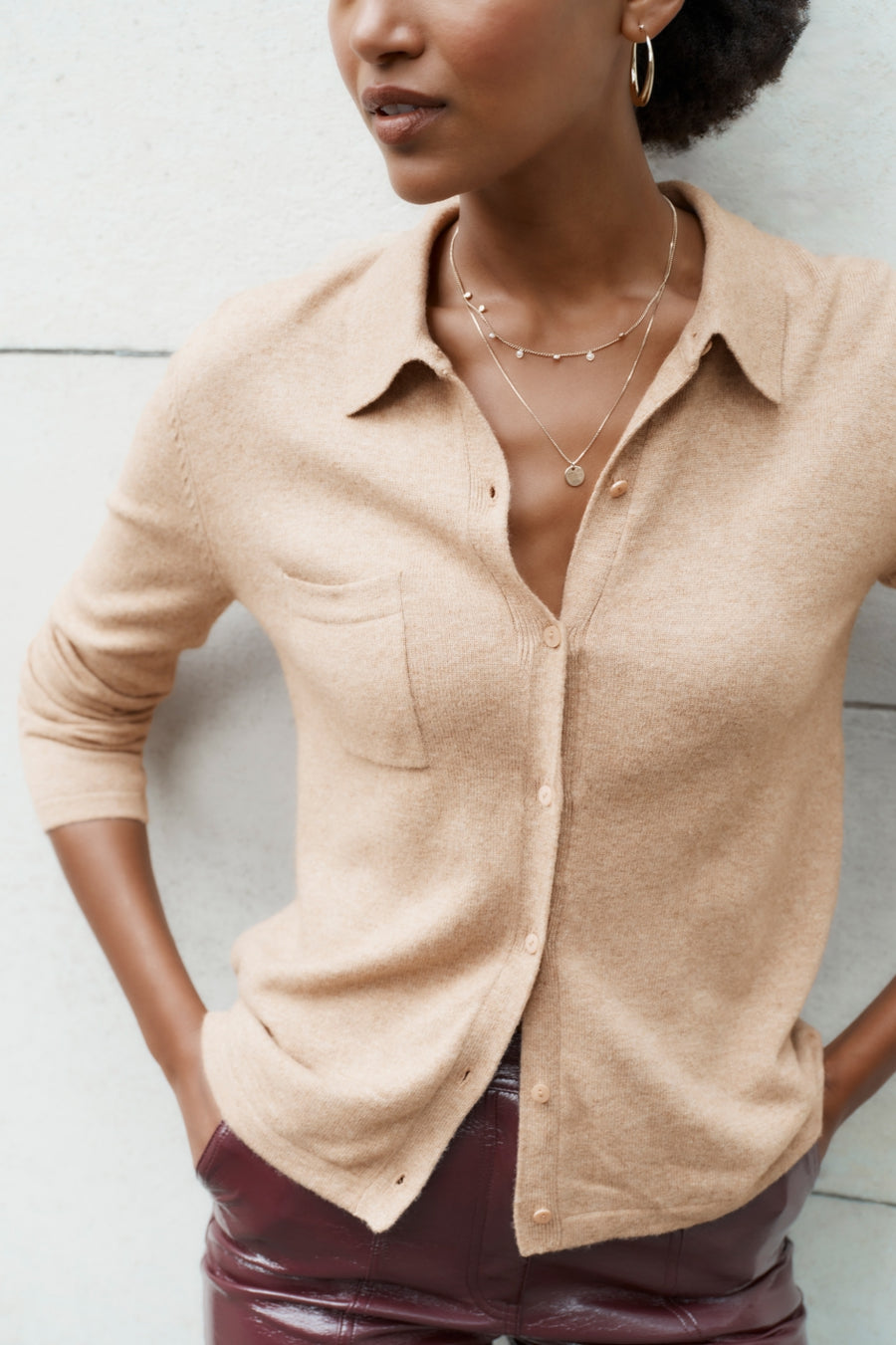 Arti Knitted Shirt - Taupe Marl