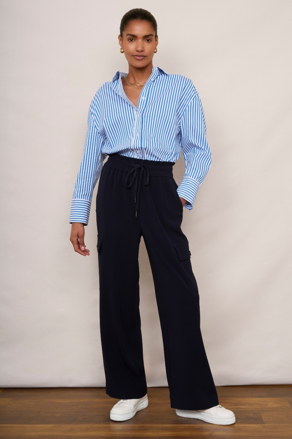 Carlotta Wide Leg Trouser - Midnight