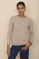 Sophia Jumper - Taupe Embroidered