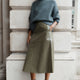 Lateisha Faux Leather Skirt - Olive Patent