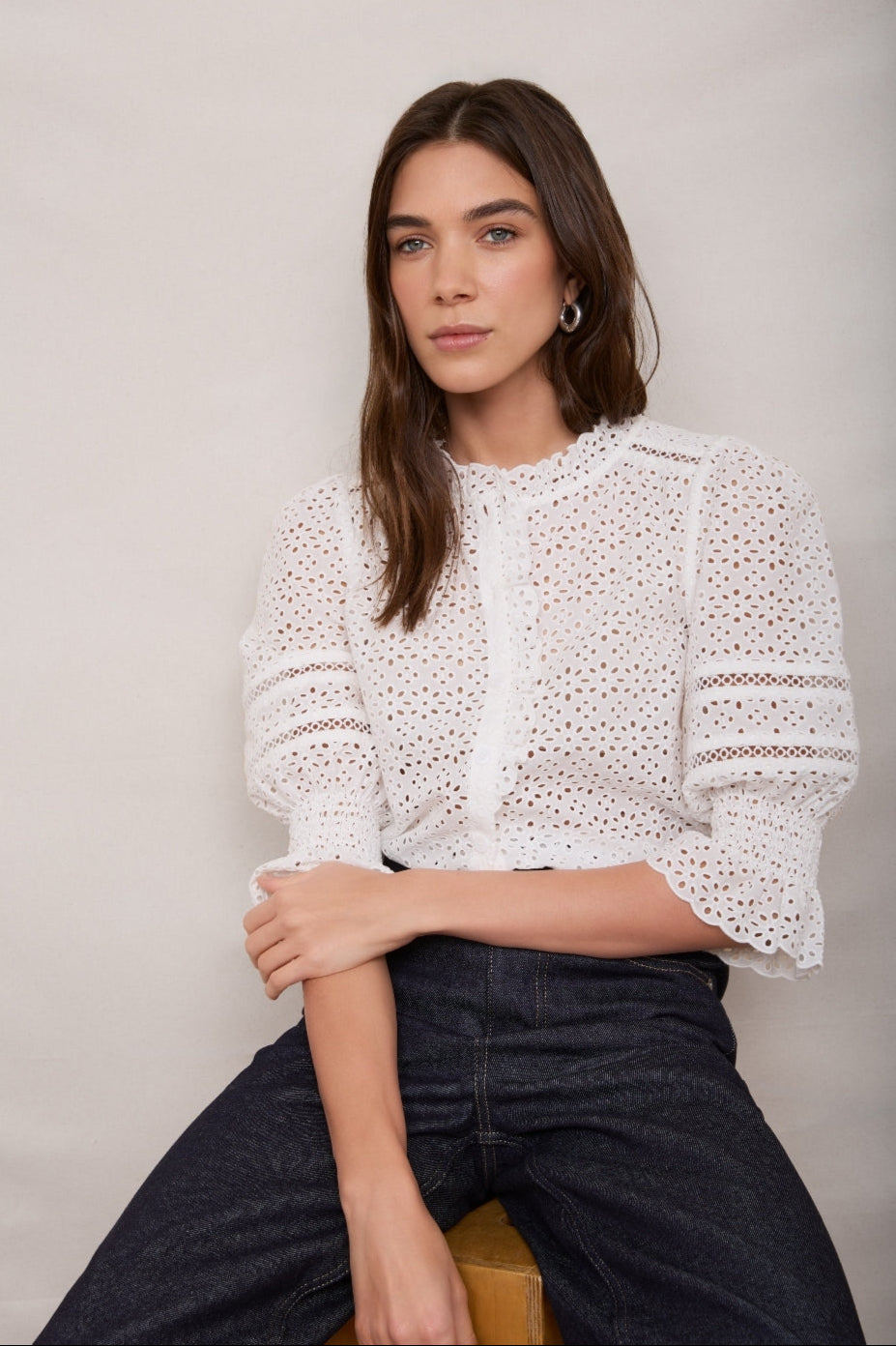 Frankie Blouse - Ivory Broderie