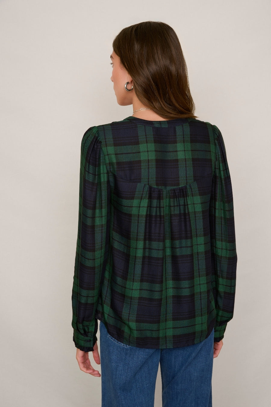 Freida Shirt - Midnight/Forest Check