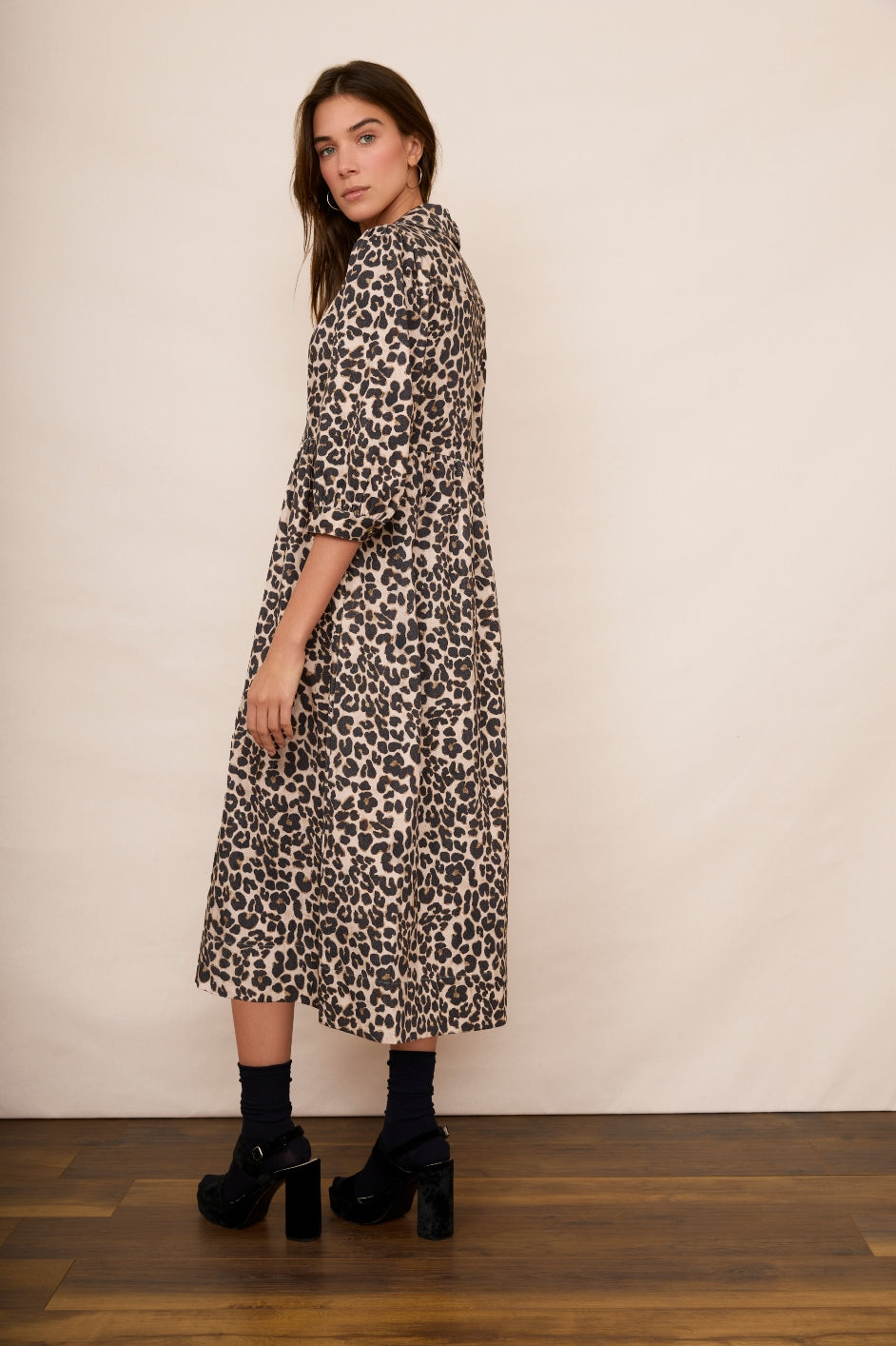 Gaia Denim Dress - Leopard