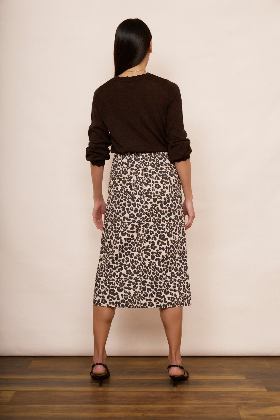 Gaia Denim Skirt - Leopard