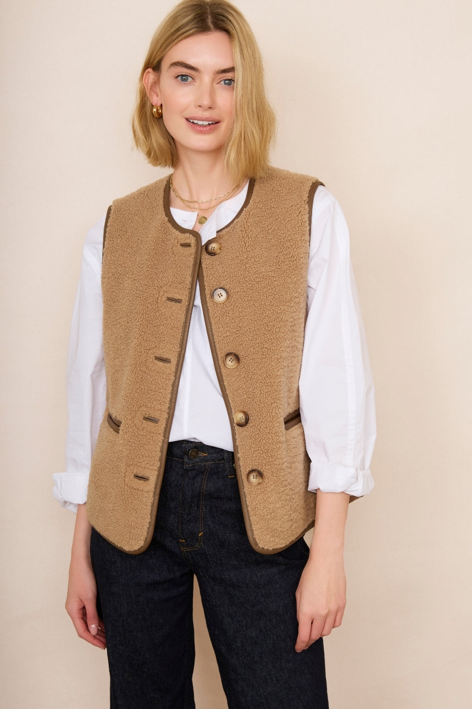 Ginny Borg Gilet - Toffee