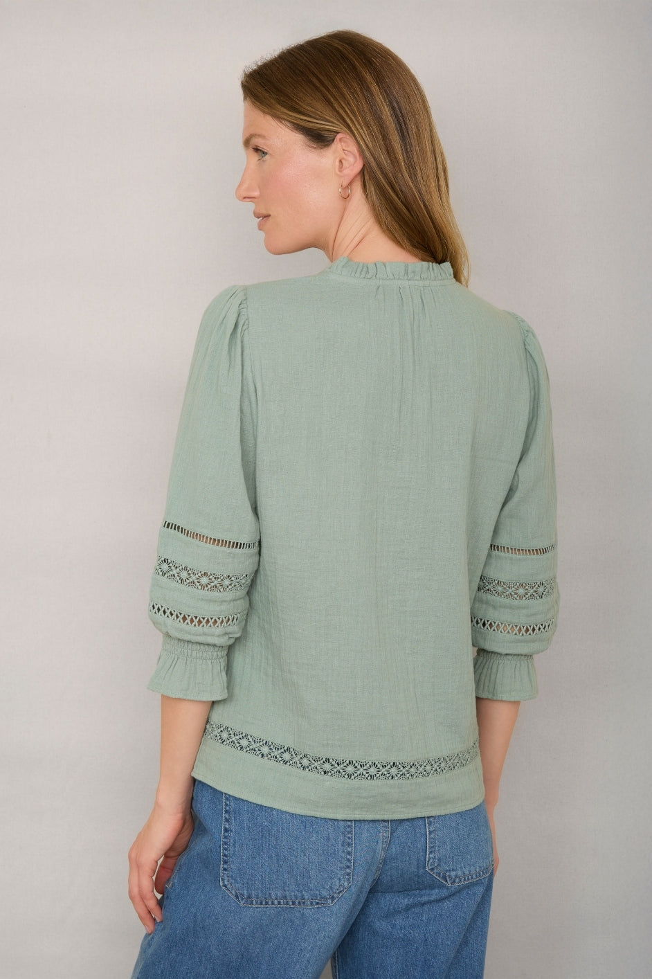 Harper Blouse - Thyme Green