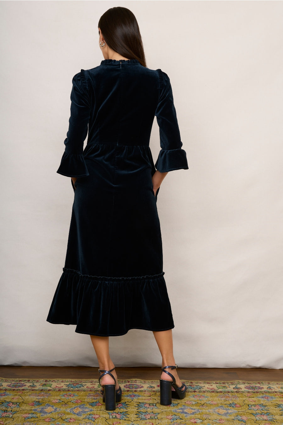 Harri Velvet Dress - Midnight