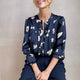 Freida Silk Blouse - Midnight Ecru Floral