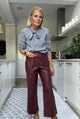 Jules Faux Leather Trousers - Plum