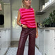 Jules Faux Leather Trousers - Plum