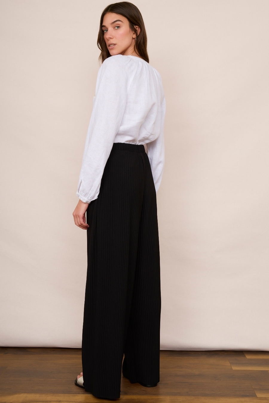 Ingrid Plisse Trouser - Black