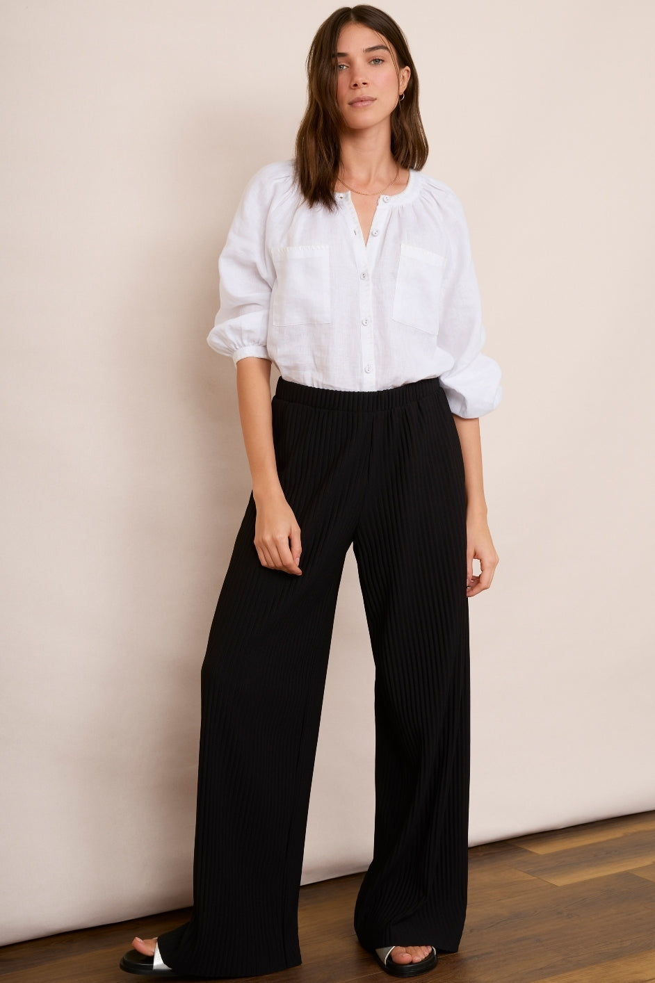 Ingrid Plisse Trouser - Black