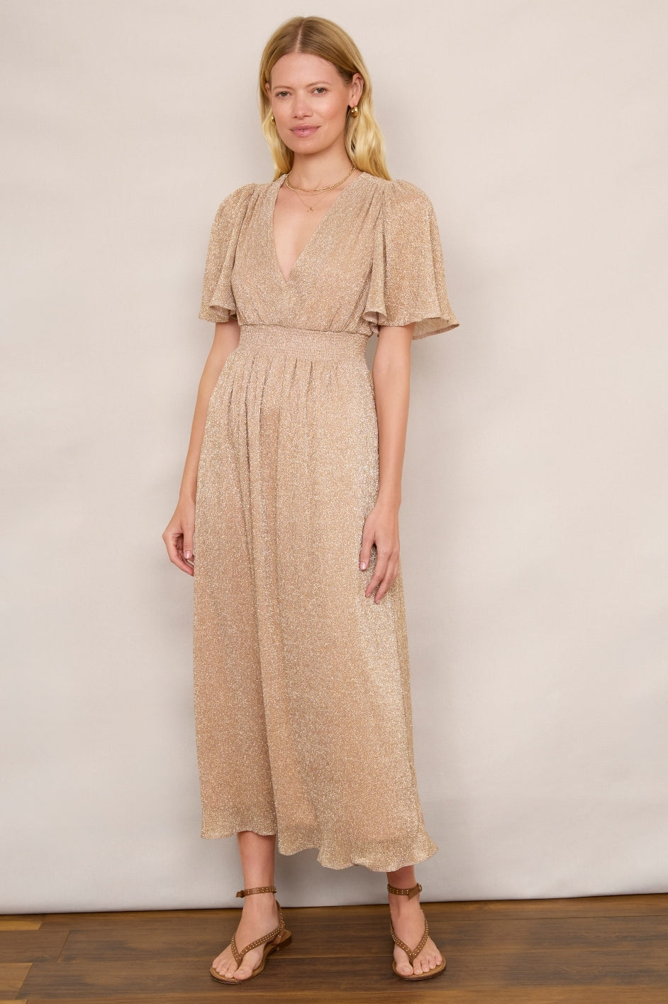 Iona Shimmer Dress - Gold