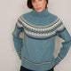 Iris Fairisle Roll Neck Jumper - Denim Blue